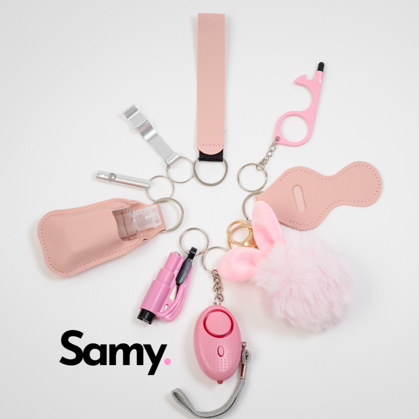 SECURITY KEYCHAIN SET WITH PERSONAL ALARM