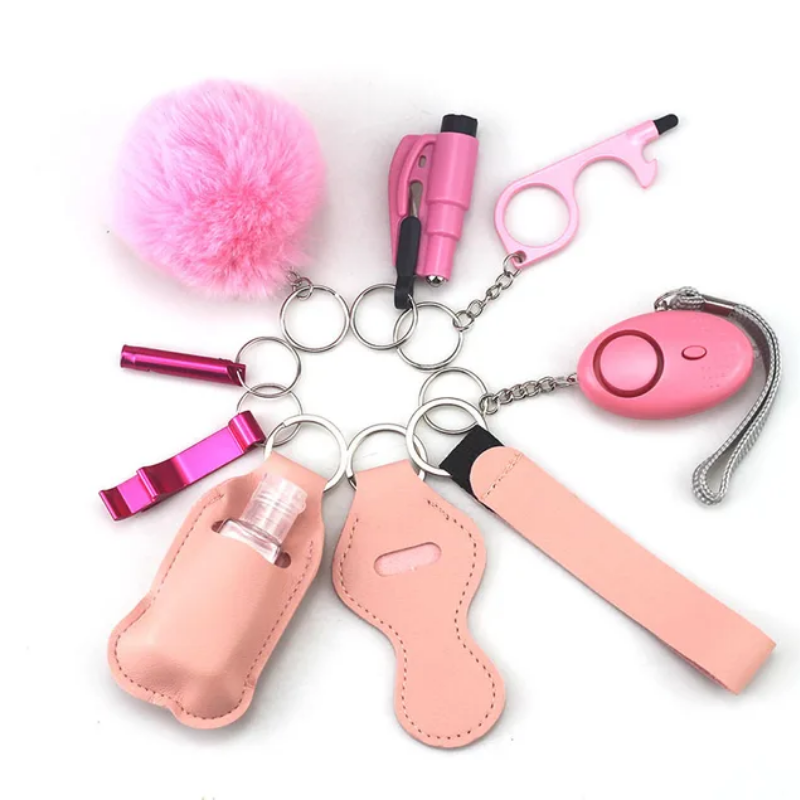 SECURITY KEYCHAIN SET WITH PERSONAL ALARM